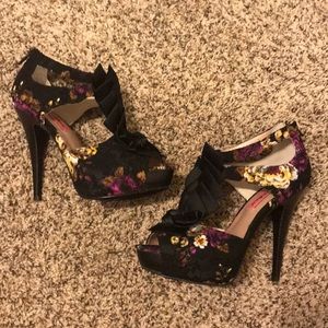 Betsey Johnson Floral Heels